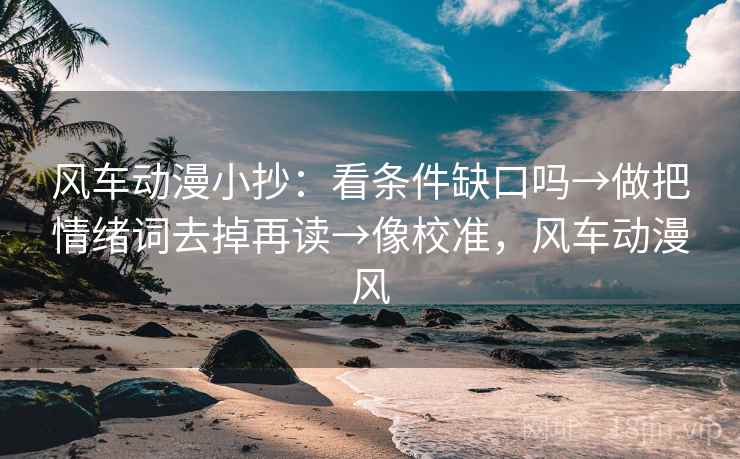 风车动漫小抄：看条件缺口吗→做把情绪词去掉再读→像校准，风车动漫风