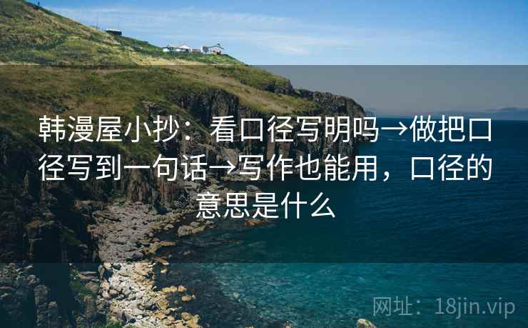 韩漫屋小抄：看口径写明吗→做把口径写到一句话→写作也能用，口径的意思是什么